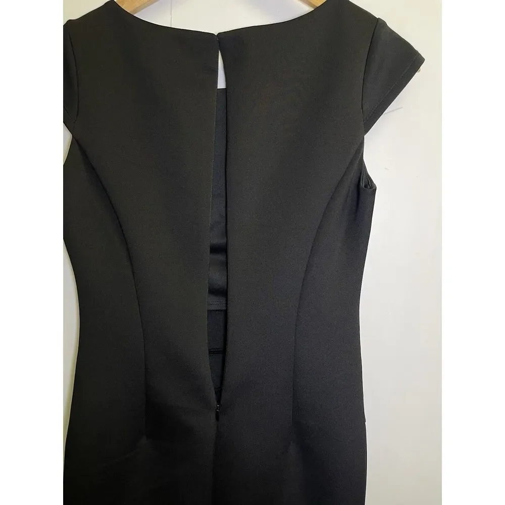 Jessica Simpson Women's‎ Size 2 Sheath Dress Black Sunburst Stitch Scuba Knit